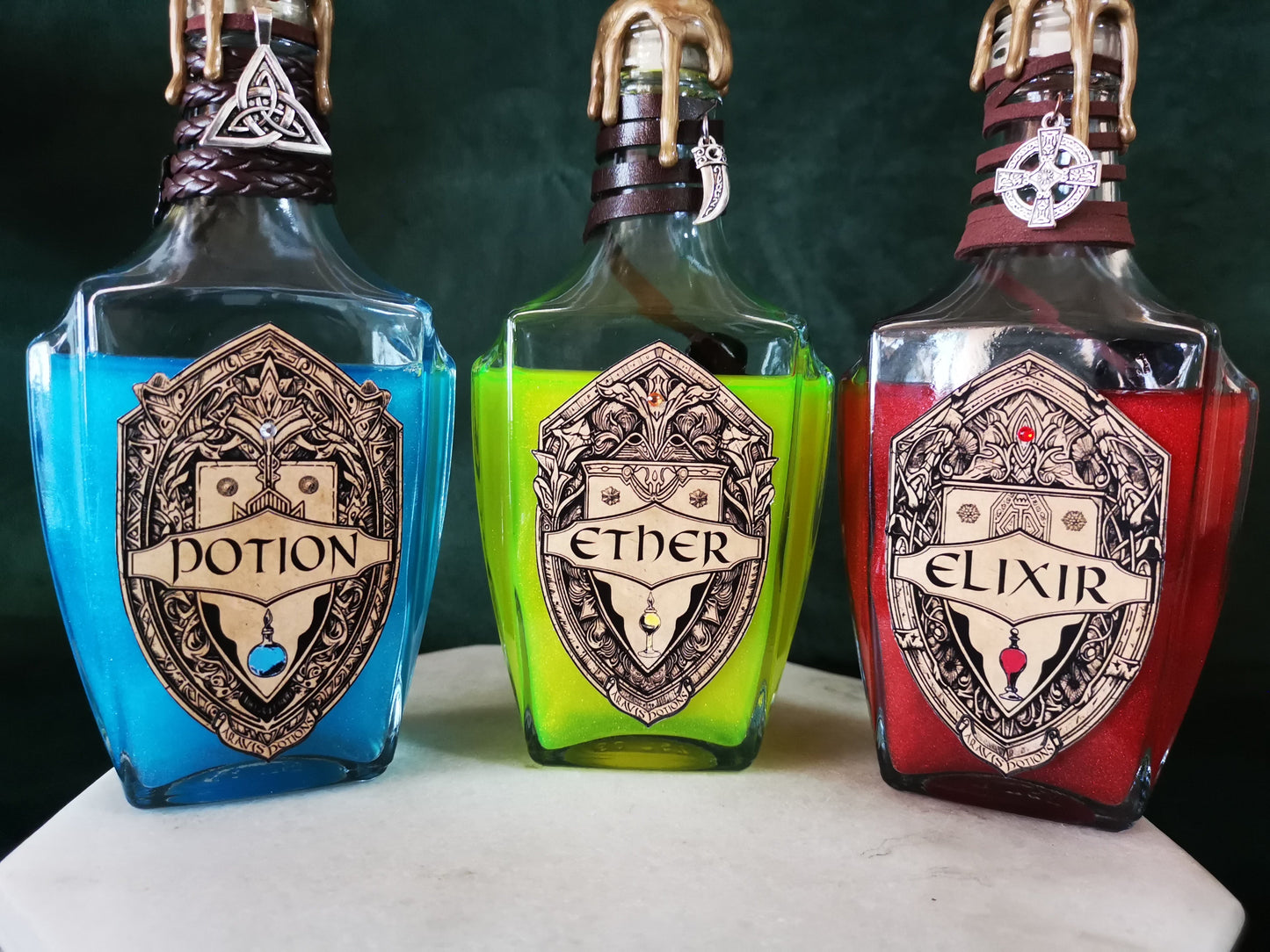 Lot de 3 (Ether - Elixir - Potion) Final Fantasy Aravis Potions Apothecary Harry Potter
