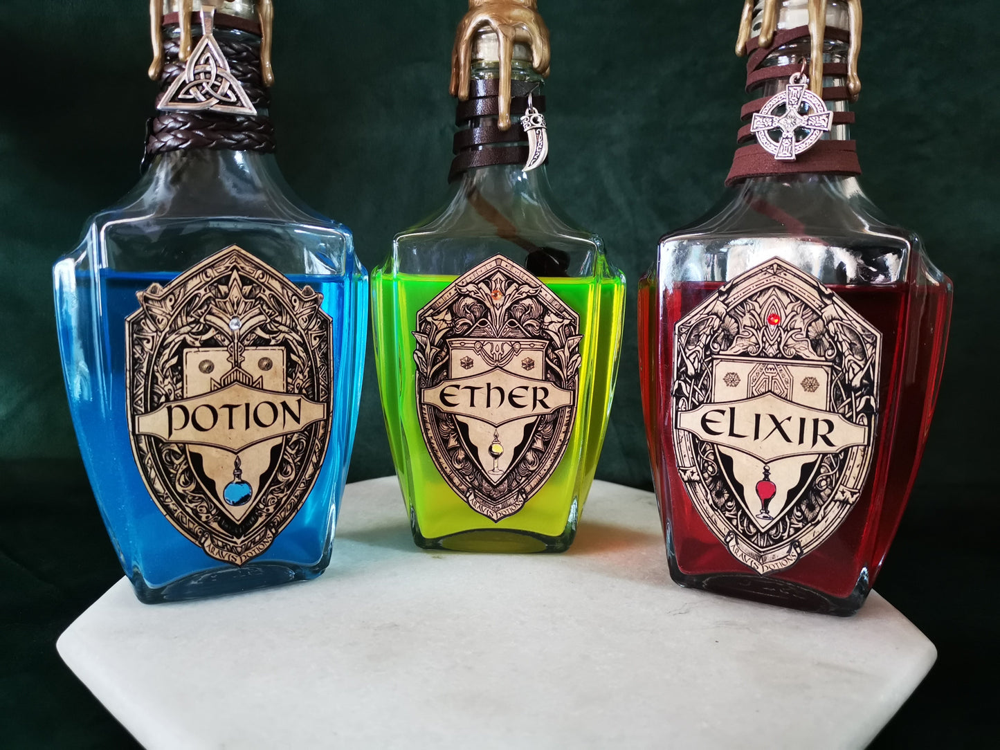 Lot de 3 (Ether - Elixir - Potion) Final Fantasy Aravis Potions Apothecary Harry Potter